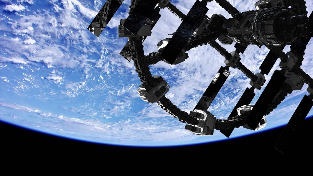 estación espacial internacional en el espacio exterior sobre el planeta tierra