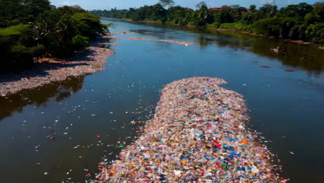 river pollution: plastic garbage island