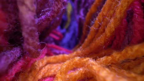 macro close-up of colorful yarn fibers