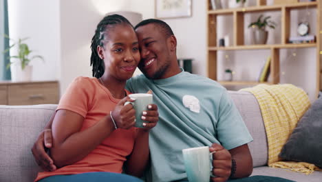 Love,-relax-and-black-couple-on-couch