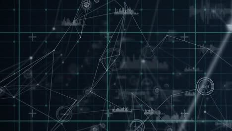 animación de la red de conexiones y datos diversos en el espacio digital