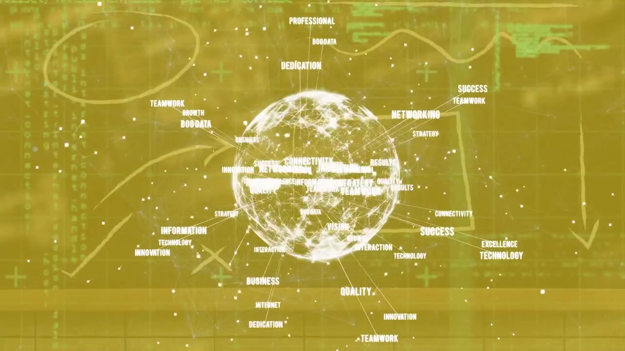 Animation of data processing over globe