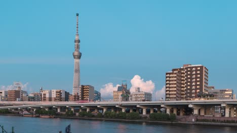 timelapse of the tokyo skytree in japan