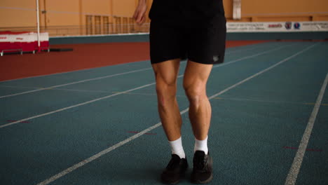 close up of man's legs jumping