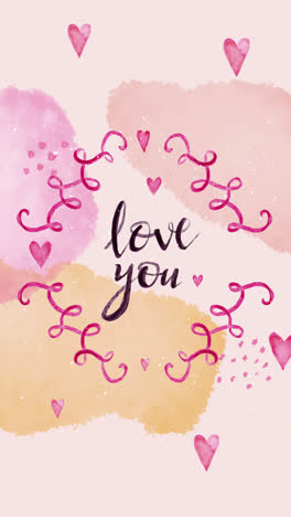 love you watercolor card