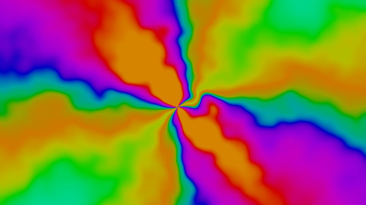 rotación en bucle de los rayos ondulados multicolores