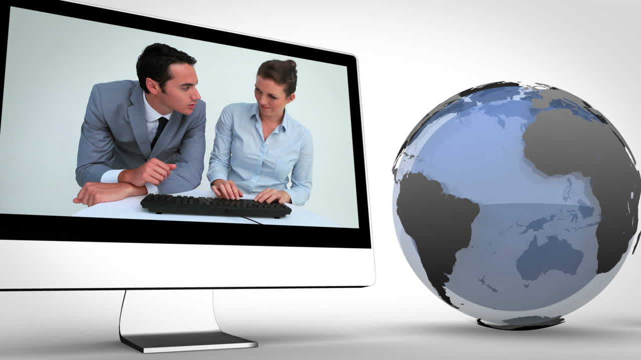 video de negocios con una imagen de la tierra multicolor cortesía de nasa.org