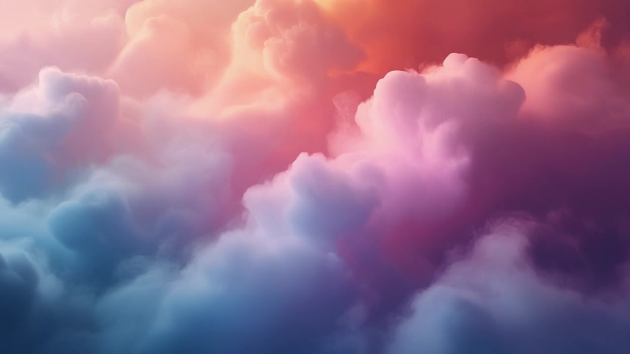 Abstract Clouds With Vibrant Pink and Blue Gradient Lighting