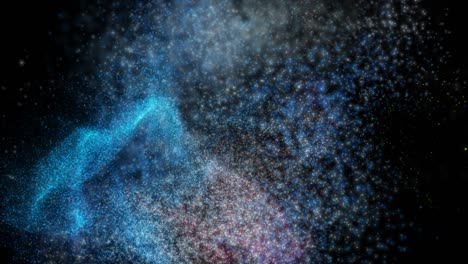 futuristic animation with flickering particles in slow motion, 4096x2304 loop 4k