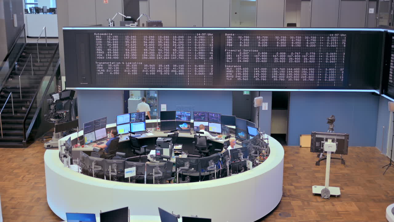Frankfurt, Germany - November 13, 2022: People working at the Deutsche Borse AG