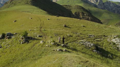 couple hiking in the mountains