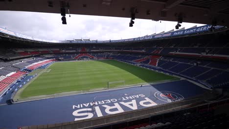 empty parc des princes stadium, home of paris saint-germain