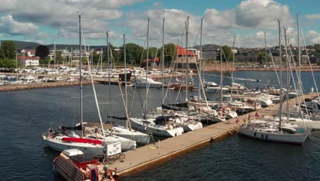 Sailboats-in-harbour-of-Kristiansand-in-Norway