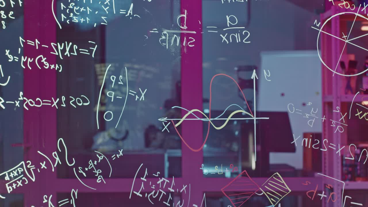 estudiante estudiando matemáticas en un aula