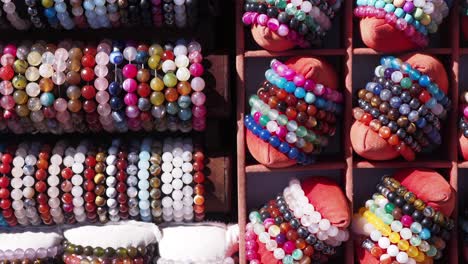 colorful gemstone bracelets display