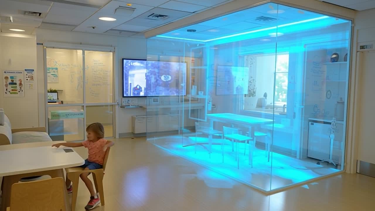 Interactive learning space for children in a modern educational facility