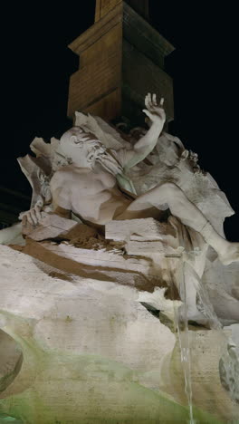 Fountain of Four Rivers at Night