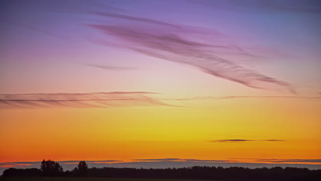 majestic glow of sunset sky with vibrant orange and yellow colors, fusion time lapse