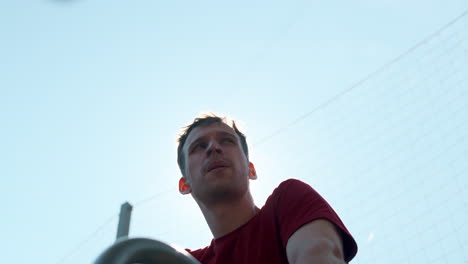 man in an outdoor gym