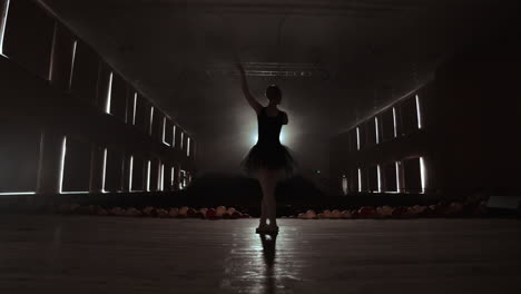 Silhouette-of-young-ballet-dancer-standing-back-to-camera.-Light-silhouette-of-elegant-young-ballerina-standing-back-to-camera-in-second-position-arms-pose-on