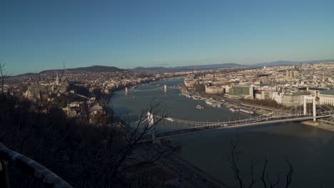 the beautiful and peaceful capital of hungary. budapest. - wide tilt up shot