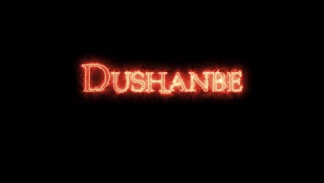 dushanbe written with fire. loop