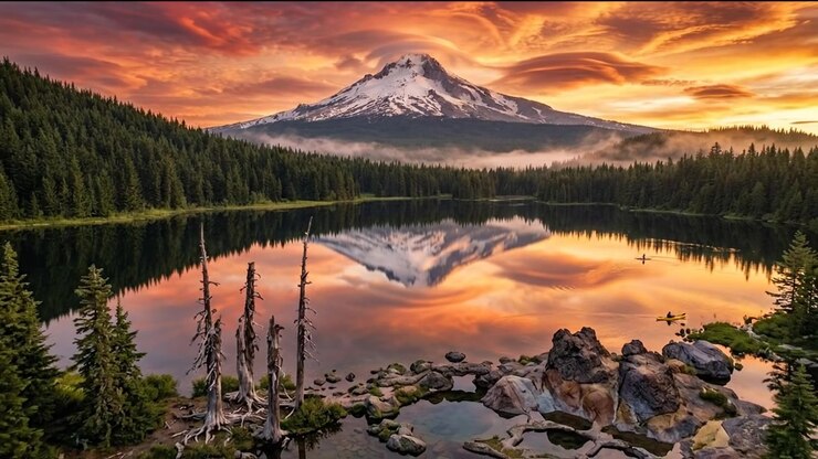 Laghi di montagna panoramici e paesaggi costieri catturati durante un'avventura di viaggio