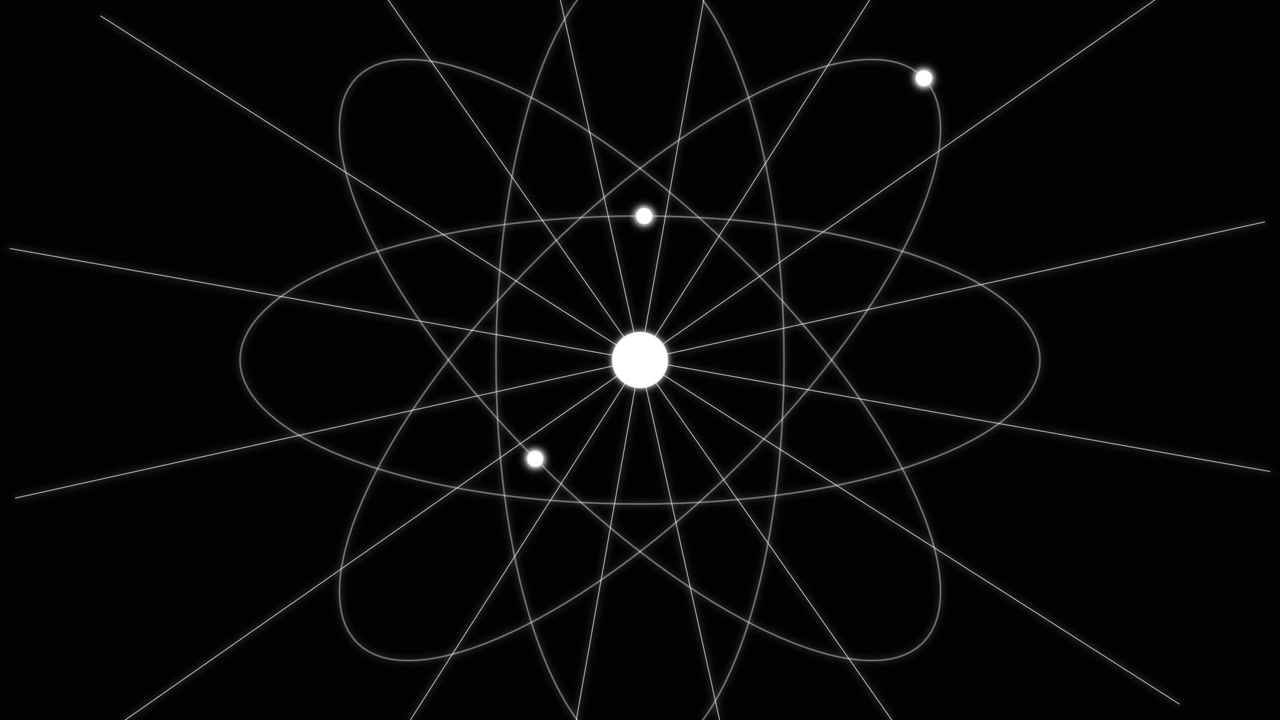 Animated Atomic Model with Orbiting Particles