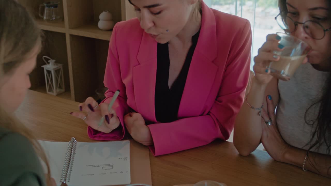 Women Meeting in Cafe Discussing Plans