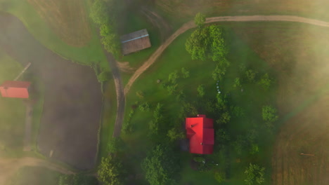 top view of farm houses