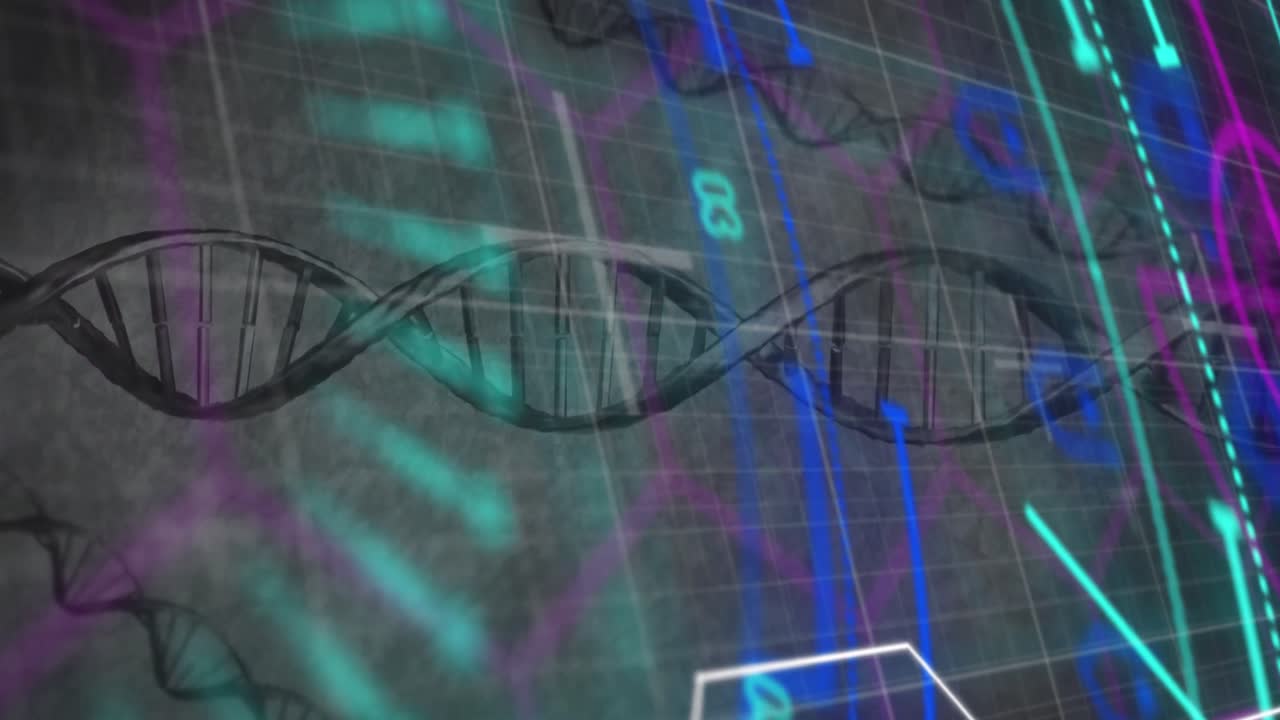 animación del escaneo del alcance sobre la cadena de adn