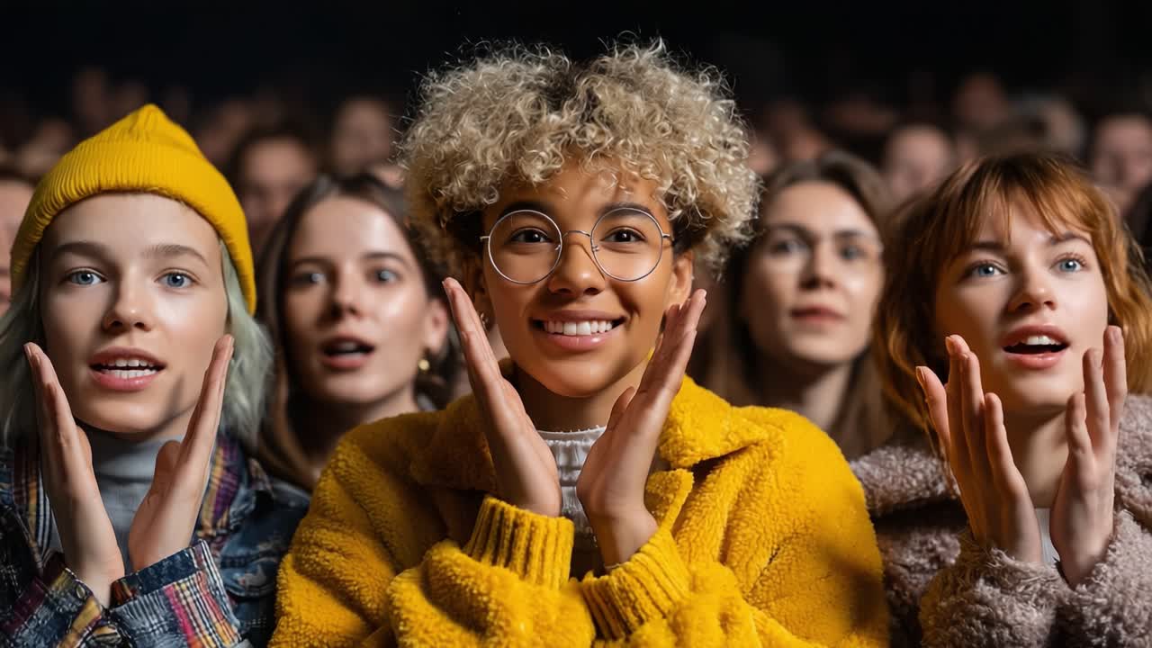 Excitement and Enthusiasm Capture the Crowd as Young Fans Express Their Joy During a Performance, Showcasing a Captivating Atmosphere of Connection and Celebration