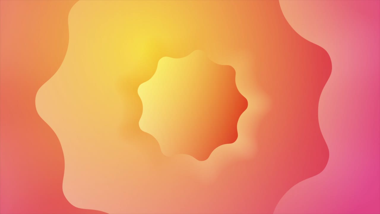 fondo de movimiento abstracto de círculo ondulado de color amarillo pastel y rosa