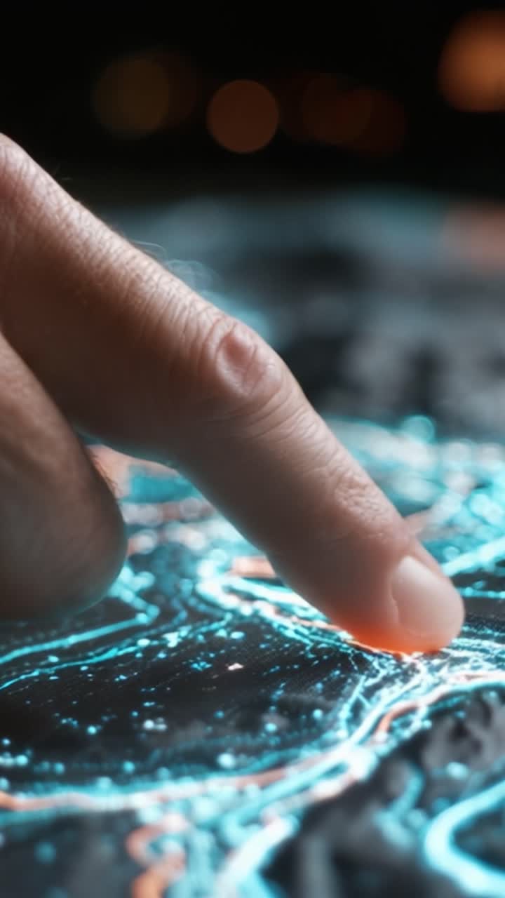 Exploring Digital Frontiers: A Hand Interacting with a Glowing Circuit Board, Highlighting the Intersection of Technology and Connectivity in a Modern World