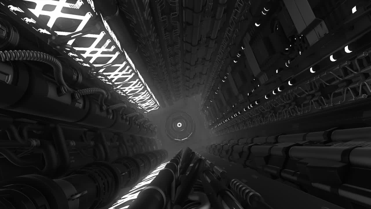 Futuristic Tunnel with Glowing Lights