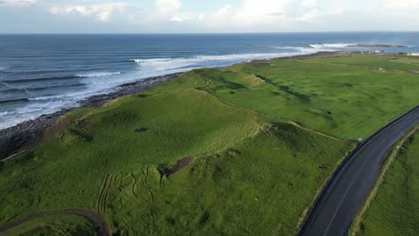 coastal panoramic road with sea in background near doolin irish village, ireland