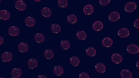 círculos de diferentes tamaños y colores en un patrón circular