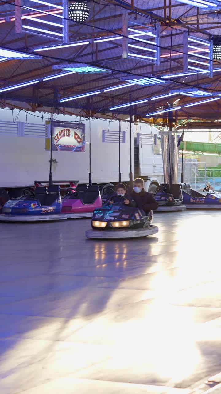 Bumper Cars Ride with Neon Lights