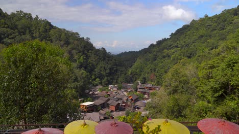 beautiful panoramic viewpoint high above mae kampong village near chiang mai, thailand