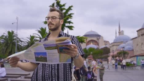 young man traveling in istanbul.