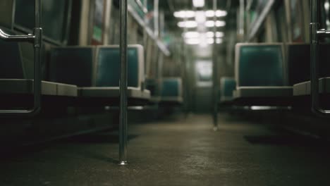 subway car in usa empty because of the coronavirus covid-19 epidemic