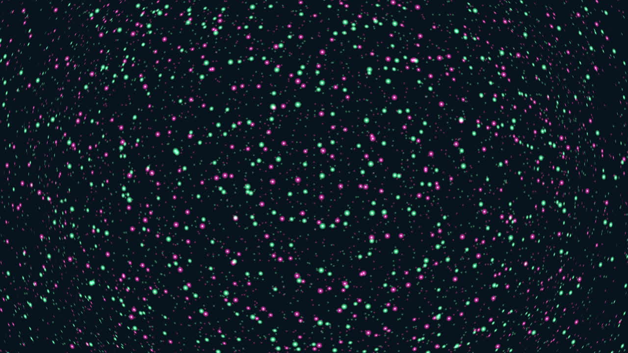 A dynamic black and purple backdrop with swirling white dots moving clockwise in a circular motion, creating a mesmerizing and playful visual effect