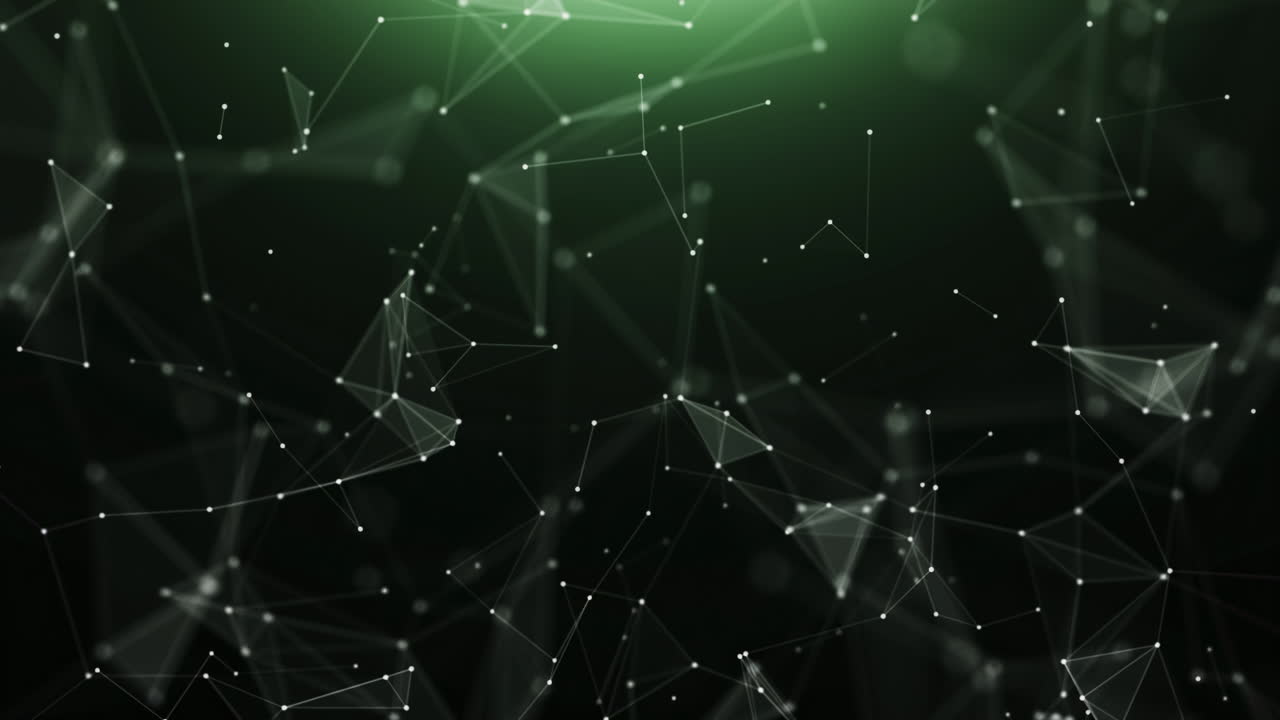 Technology abstract green triangle background