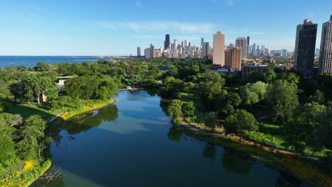 Lago-En-El-Parque-Lincoln-En-Chicago