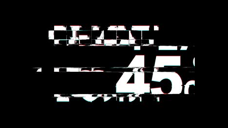 flat 45% percent off glitch effect text digital tv distortion 4k loop animation