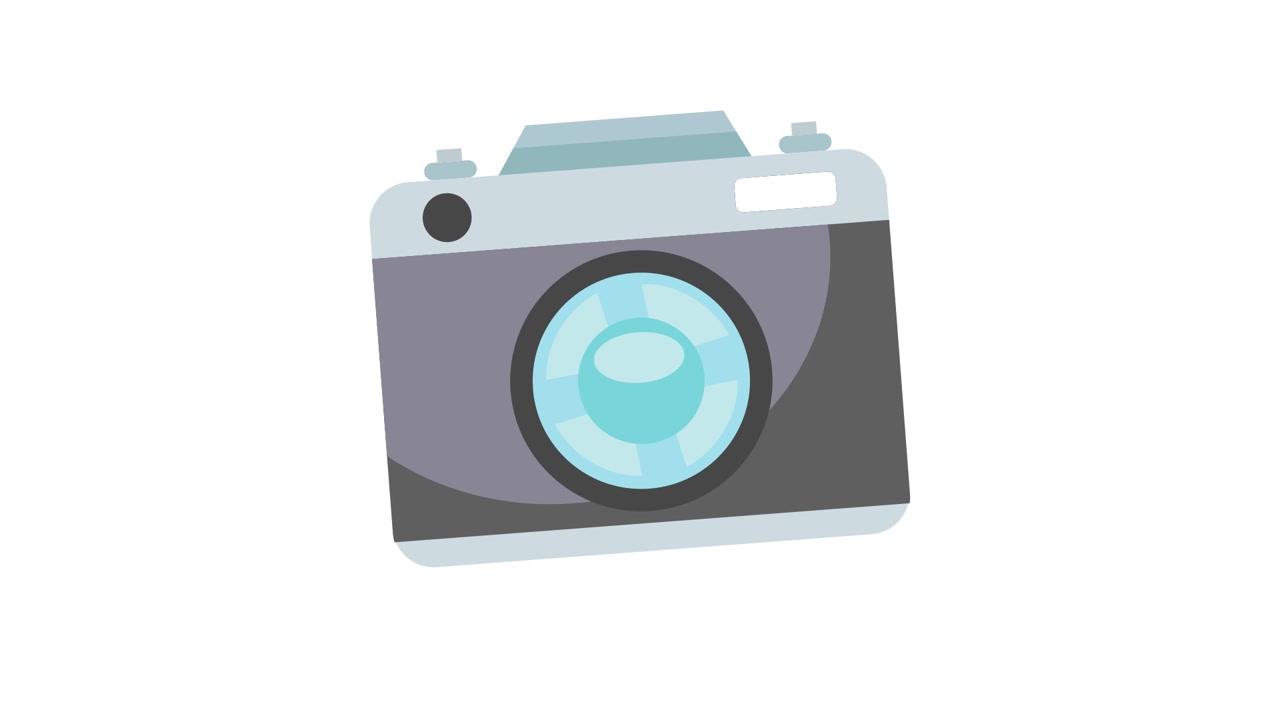 Animated Camera Icon Appearing and Disappearing on White Background