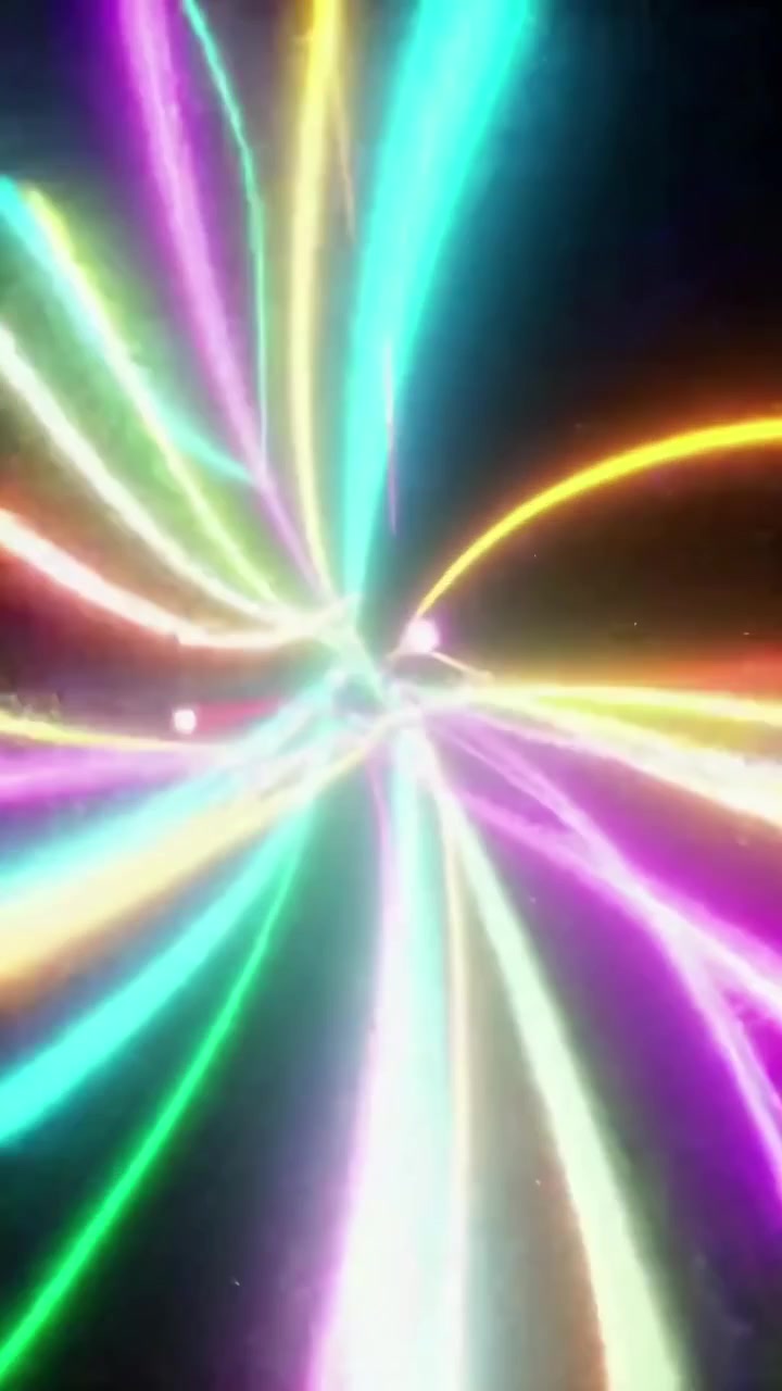 Abstract Motion Background with Glowing Neon Light Trails