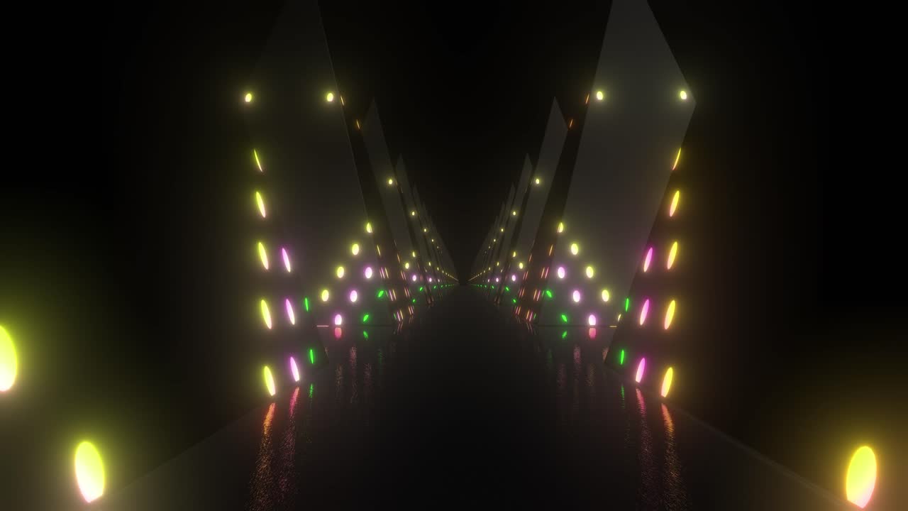 Abstract Futuristic Tunnels with Glowing Lights