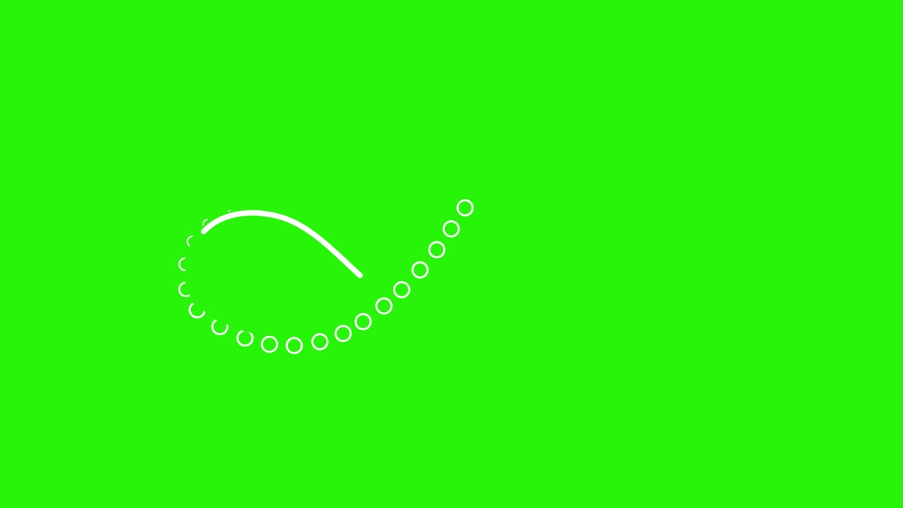 녹색 화면에 짧은 선과 모양 애니메이션 효과 요소 크로마 키