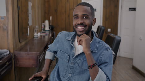 happy customer at a barber shop